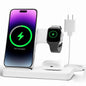 GETPALS Wireless Charger iPhone Charging Station for Apple Multiple Devices | 3 in 1 Charger Stand for iPhone 17 Pro Max 17e 16 16e 15 14 13 12 & Watch Series 11-2 SE Ultra & Airpods 4 3 Pro, Black