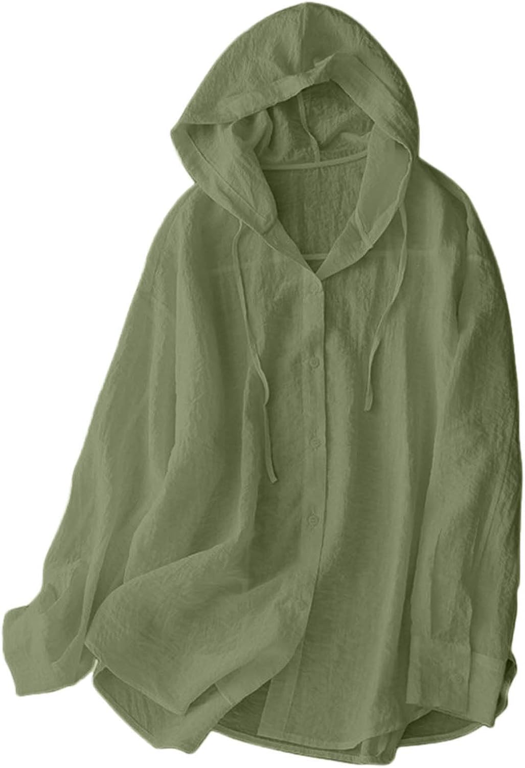 Hooded Sun Shirts for Women UV Protection Button Down Long Sleeve Hoodie Summer Quick Dry Blouses Lightweight Jackets
