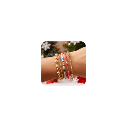 14K Gold Plated Pearl Beaded Cross Bracelets Stack Set for Women,Stretch Boho Colorful Christian Beads Ball Jewelry Friendship Summer Trendy Gift