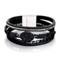 Fesciory Leopard Bracelet for Women, Boho Leather Wrap Multi-Layer Pearl Crystal Bracelet Bangle Jewelry