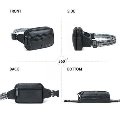 Leresas Fanny Packs for Women Vegan Leather Belt Bag Chic Cross Body Waist Pack Waist Purse for Travel Hiking Running Brown