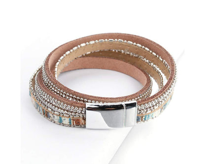 Fesciory Leather Wrap Bracelets for Women, Boho Western Layered Jewelry | Layered leather cuff bracelets, Easy on and off, Boho western style, Daily wear, Gift for women