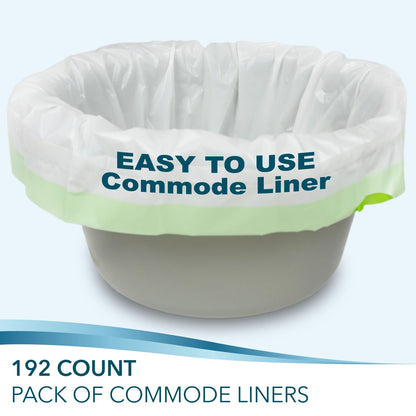 TidyCare Bedside Commode Liners for Portable Toilet Chair Bucket and Bedpan | Value Pack of 96 Disposable Waste Bags for Adults in Medical Care | Universal Fit Portable Toilet Liners