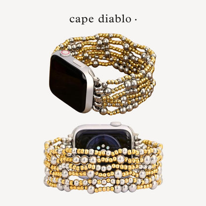 Cape Diablo Handmade Gemstone Watch Band for Women Compatible with Apple Watch 38mm 40mm 41mm 42mm 44mm 45mm, Boho Stretchable Strap Fits for iWatch Series 11/10/9/8/7/6/5/4/3/2/1 SE 3/2/1