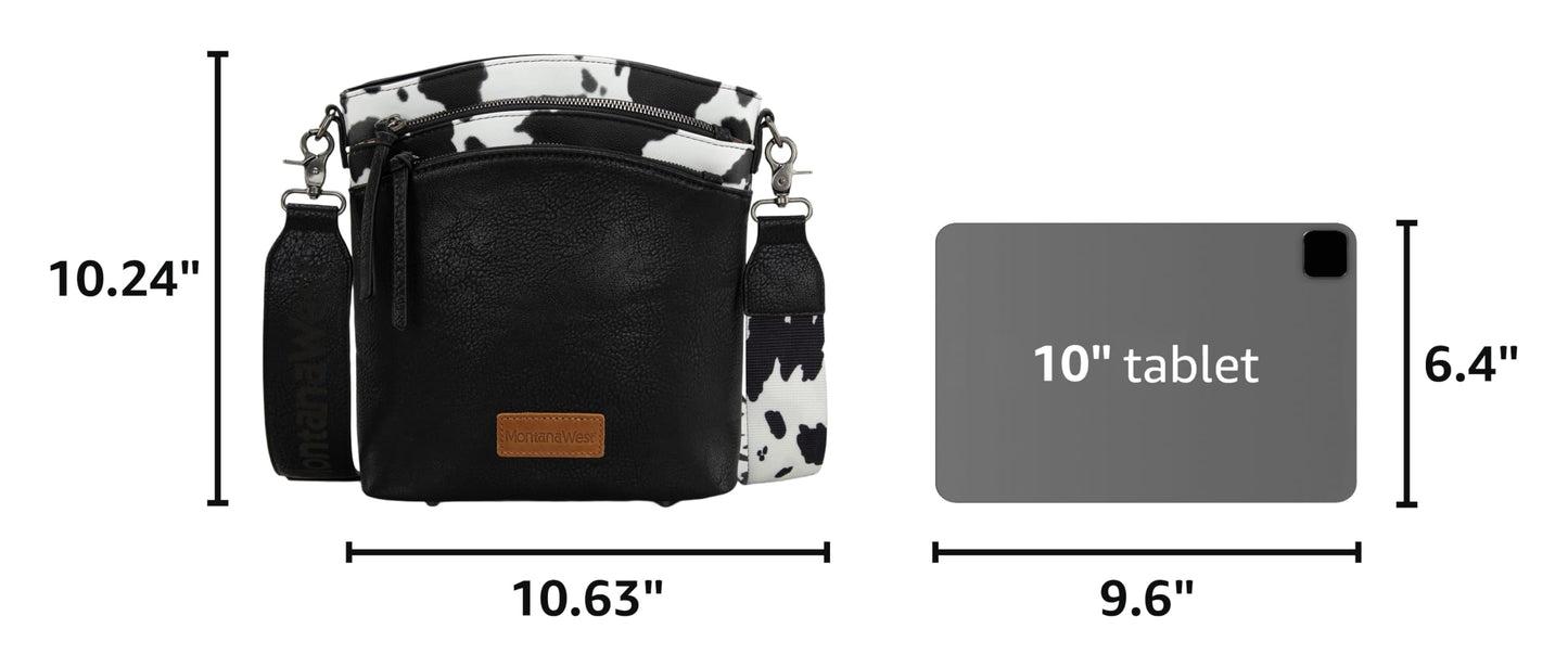 Montana West Multi Zip Pocket Crossbody Bag With Guitar Strap