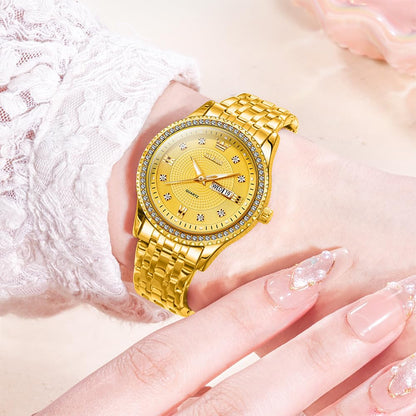 OLEVS Watches Women with Date Silver Stainless Steel Luxury Ladies Watches with Small Writs Diamond Watches for Women Waterproof Elegant Dress Quartz Analog Women's Wrist Watches Reloj de Mujer