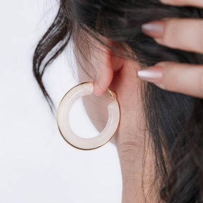 Chunky Gold Resin Hoop Earrings Leverback Statement Huggie Hoops Dangle Drop Dressy Earring Prom Festival Vacation Jewelry for Women