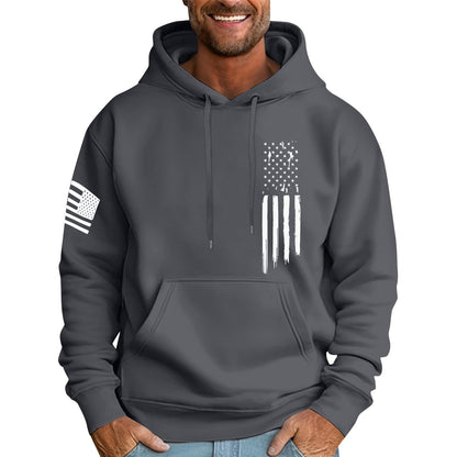Ymosrh Mens Patriotic Hoodies USA Flag Print Hooded Sweatshirt Pullover Casual Fashion Hoodie, M-6XL