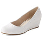 Ankis Black Nude Silver Gold Wedges for Women, Low Heel Women's Wedge Comfortable Closed Toe Women Pumps Dress Shoes -2Inch