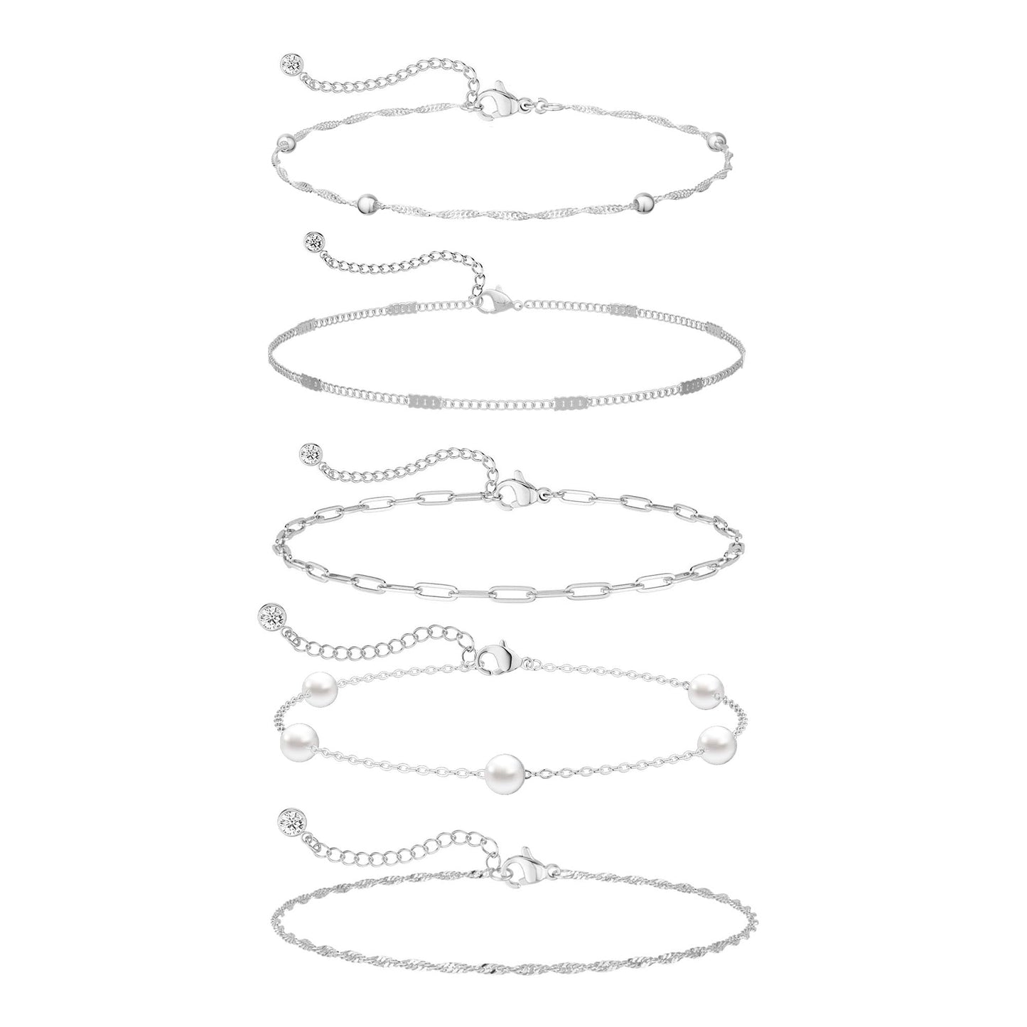 Dainty Simple Gold Bracelets for Women, Stackable Satellite Paperclip Lip Bracelet Set Tiny Lip Dot Chain Box Link for Handmade Gift Minimalist Cute Trendy Jewelry Gold Accessories for Women