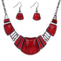 YAZILIND Vintage Ethnic Tibetan Sliver Turquoise Bib Collar Earrings Necklace Jewelry Set Women