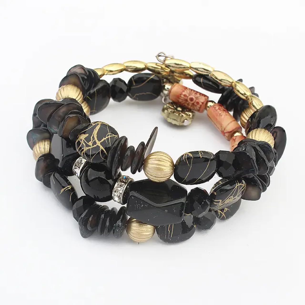 Women Beaded Bracelet Set | Colorful Boho Stackable Trendy Design with Crystal Accents Multilayer Bangle Bracelet | Fashion Stretch Braclets Jewelry for Women