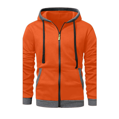 JOAU Men Casual Heavyweight Zip Long Sleeve Hooded Sweatshirt with Pockets | Fall Winter Thickened Warm Fashion Tops for Baggy Sweat Running Trendy Comfy Outdoor Travel Vacation Wear
