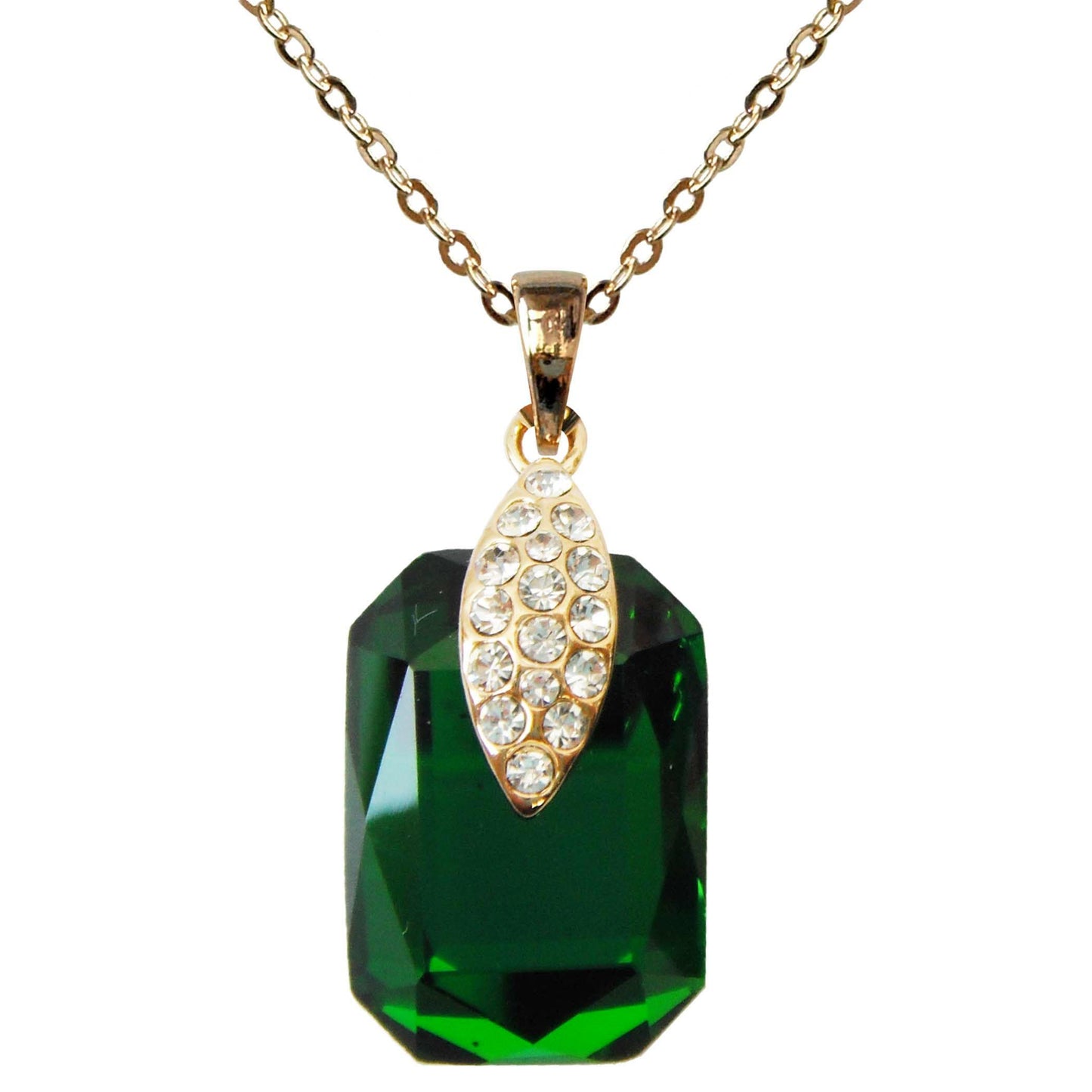 Navachi 18k Gold Plated Crystal Multicolor Square Shape Zircon Dangle Earrings And Neckalce Pendant Az4020-1 Jewelry set