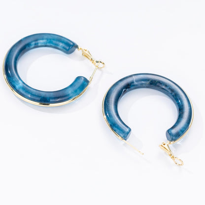 Chunky Gold Resin Hoop Earrings Leverback Statement Huggie Hoops Dangle Drop Dressy Earring Prom Festival Vacation Jewelry for Women