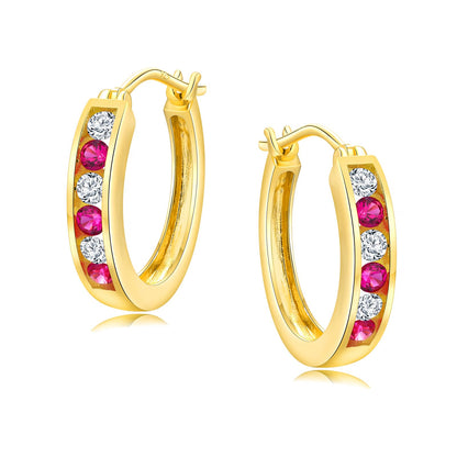 Channel Set Small Huggie Hoop Earrings Sterling Silver or 14K Gold Color,Lightweight Hypoallergenic CZ Diamond Chunky Hoop Earrings for Women