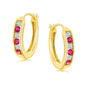 Channel Set Small Huggie Hoop Earrings Sterling Silver or 14K Gold Color,Lightweight Hypoallergenic CZ Diamond Chunky Hoop Earrings for Women