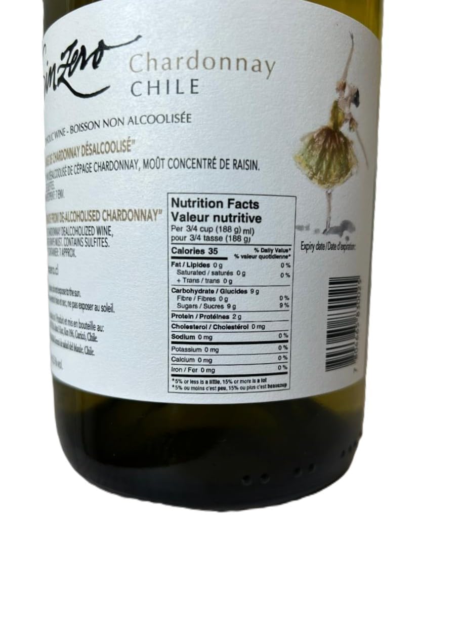 SINZERO - Cabernet Sauvignon - 750 ml 6 Pack - Non-alcoholic red wine - Aged in French oak for smooth rich flavor - Low calories, vegan friendly - Made in Chile