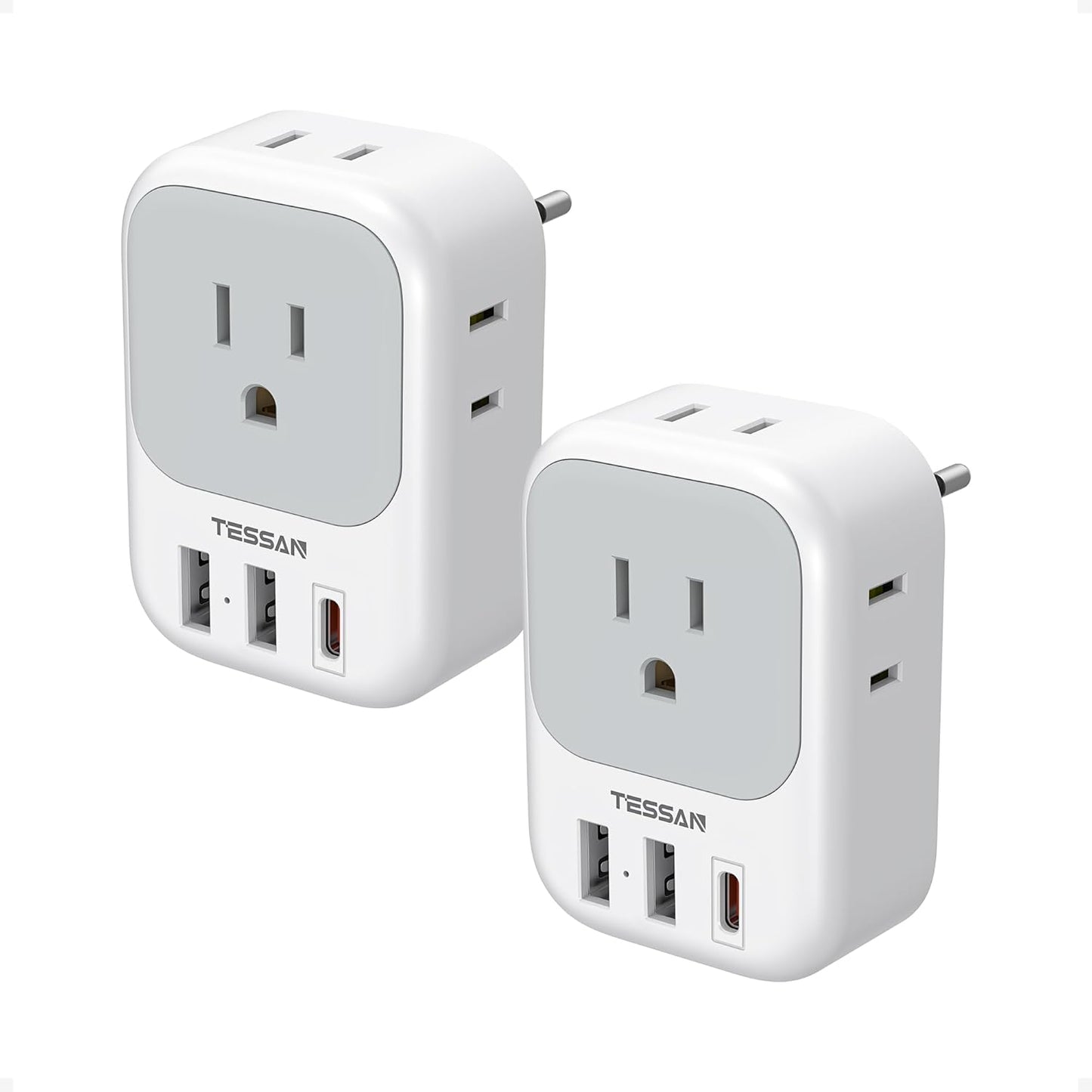 TESSAN 2 Pack European Travel Plug Adapter, Europe Power Converter