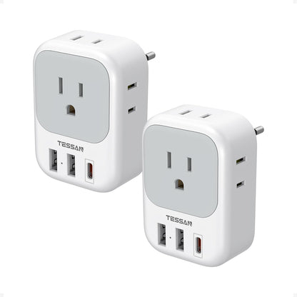 TESSAN 2 Pack European Travel Plug Adapter, Europe Power Converter