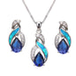 Jewelry Sets Australian Created Opal Necklace Earrings Jewelry for Mom