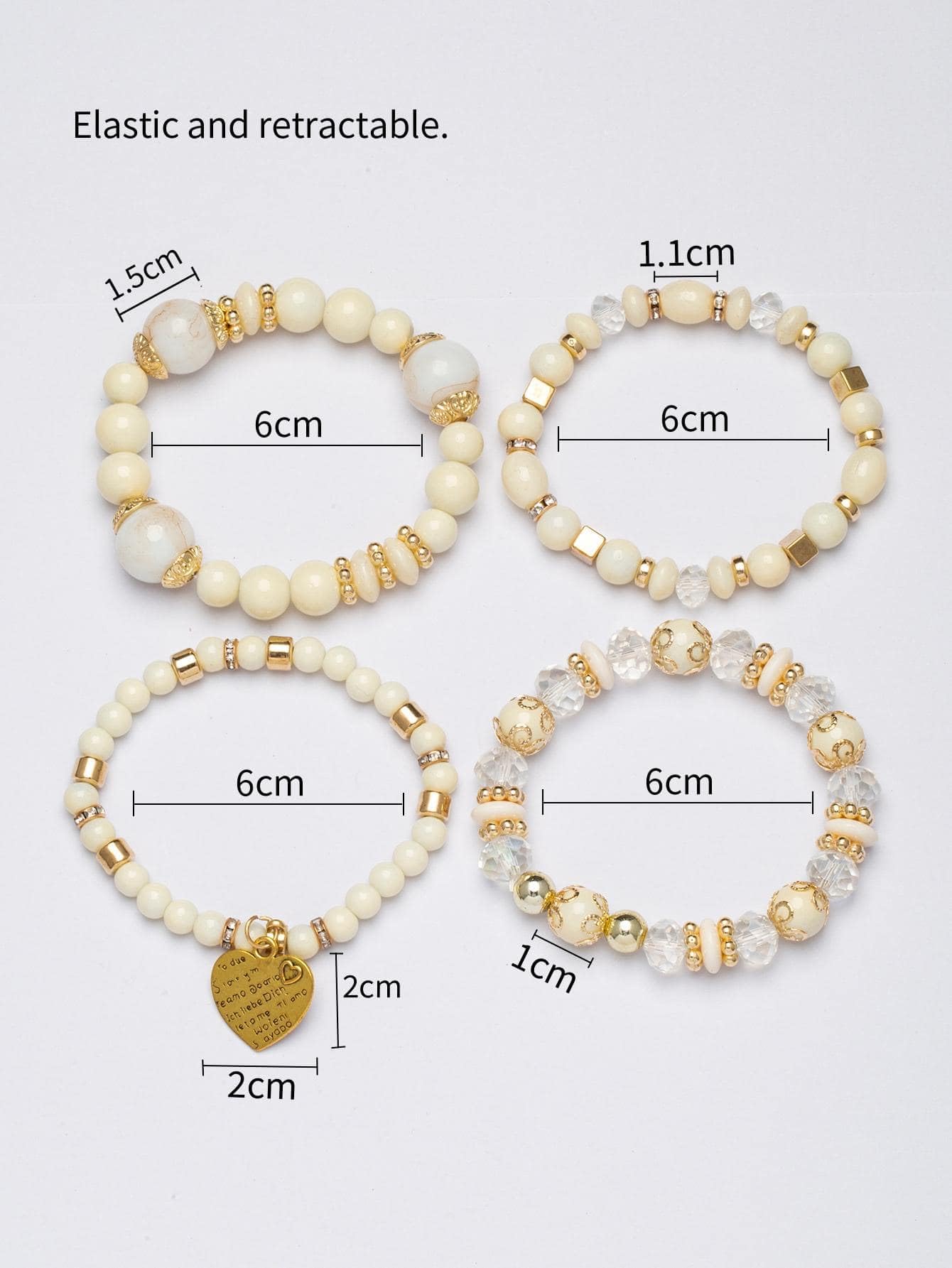 Women Beaded Bracelet Set | Colorful Boho Stackable Trendy Design with Crystal Accents Multilayer Bangle Bracelet | Fashion Stretch Braclets Jewelry for Women