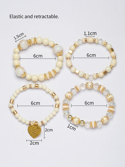 Women Beaded Bracelet Set | Colorful Boho Stackable Trendy Design with Crystal Accents Multilayer Bangle Bracelet | Fashion Stretch Braclets Jewelry for Women