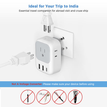 TESSAN 2 Pack European Travel Plug Adapter, Europe Power Converter