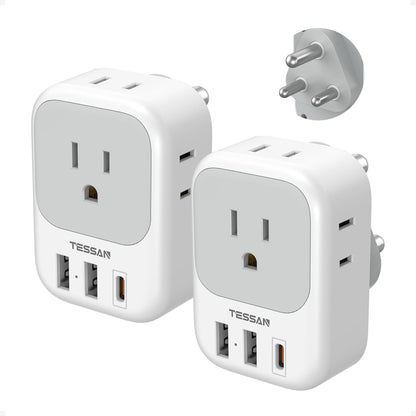 TESSAN 2 Pack European Travel Plug Adapter, Europe Power Converter