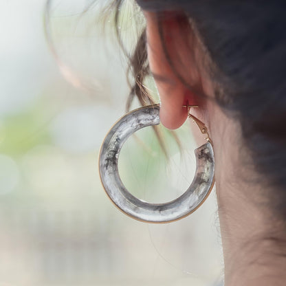 Chunky Gold Resin Hoop Earrings Leverback Statement Huggie Hoops Dangle Drop Dressy Earring Prom Festival Vacation Jewelry for Women
