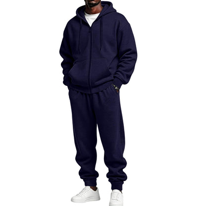 Jogger Sweatpants Matching Outfit For Men 2 Piece Sweat Suits Full Zip Up Hooded Tracksuit Soft Fleece Set