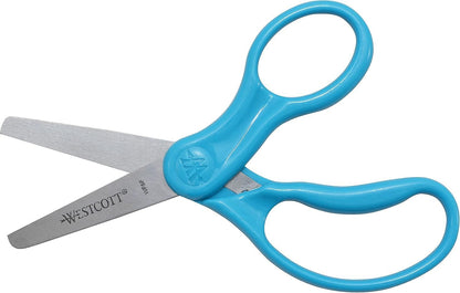 Westcott 16454 Right- and Left-Handed Scissors, Kids' Scissors, Back to School, Classroom Supplies, Ages 4-8, 5-Inch Blunt Tip, Assorted, 6 Pack