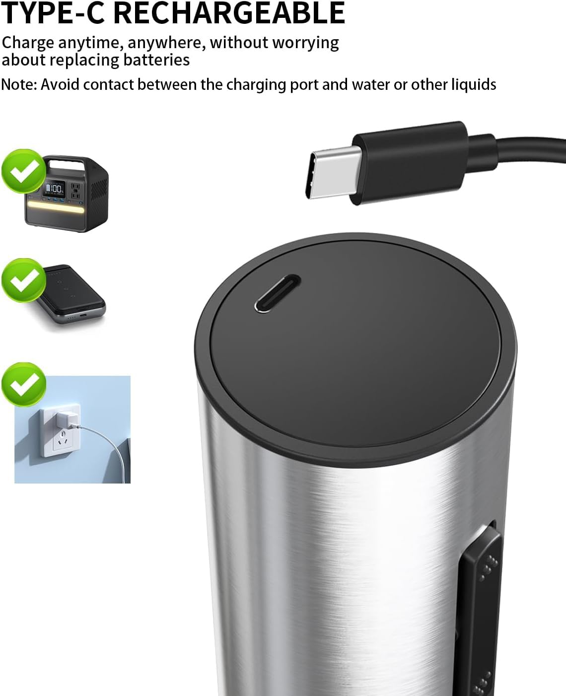 CIRCLE JOY Electric Wine Opener Rechargeable 5-in-1 Stainless Steel Wine Gift Set with Foil Cutter, Wine Aerator Pourer, Wine Drip Ring & Vacuum Stopper, Ideal Gifts for Wine Lovers, Silver