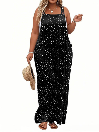 TAKEYAL Women's Plus Size Jumpsuit Overalls Wide Leg Casual Summer Rompers Adjustable Loose Fit Jumpsuits With Pockets 2026