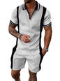 Mens Short Sets 2 Piece Outfits Polo Shirt Fashion Summer Tracksuits Casual Set Short Sleeve and Shorts Set for Men