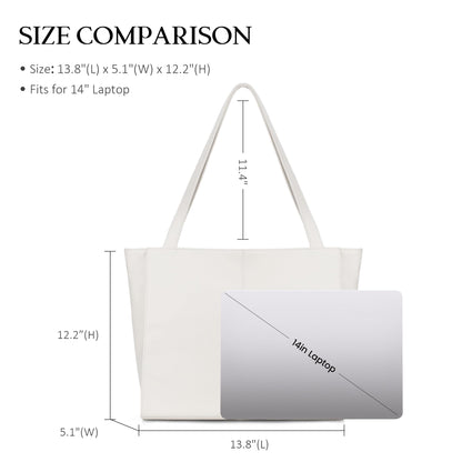 befen Genuine Leather Tote Bag for Women Work, Women's Leather Shoulder Bags Purses Satchel Handbags with Laptop Compartment