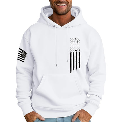 Ymosrh Mens Patriotic Hoodies USA Flag Print Hooded Sweatshirt Pullover Casual Fashion Hoodie, M-6XL