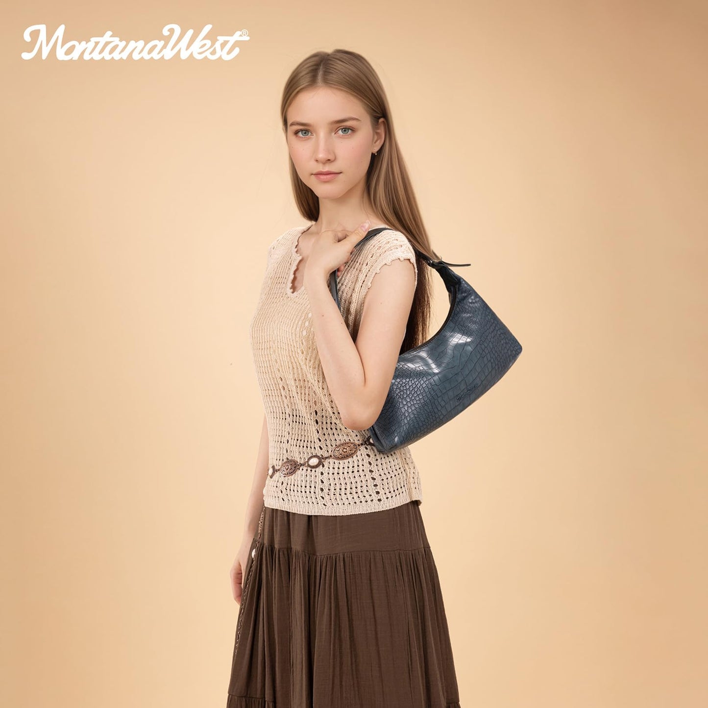 Montana West MEDIUM Shoulder Purses for Women Crescent Hobo Bags Trendy Purses