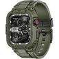 amBand Bands Compatible with Apple Watch 9/8/7 45mm, M1 Sport Series Rugged Case Protective Cover for iWatch 6/SE (3/2/1)/5/4/3 44mm Men Green