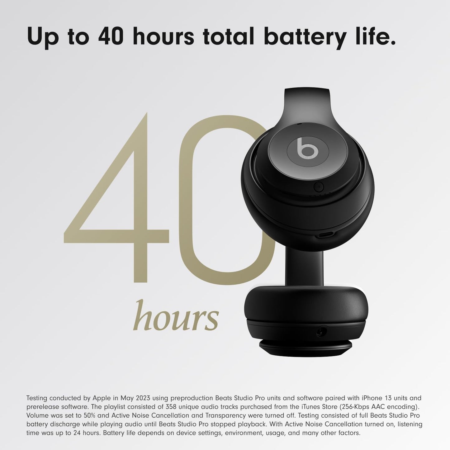 Beats Studio Pro Premium Wireless Over-Ear Headphones- Up to 40-Hour Battery Life, Active Noise Cancelling, Great for Travel & Commuting, Apple & Android Compatible - Exclusive Sand Gray