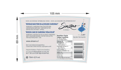 SINZERO - Cabernet Sauvignon - 750 ml 6 Pack - Non-alcoholic red wine - Aged in French oak for smooth rich flavor - Low calories, vegan friendly - Made in Chile