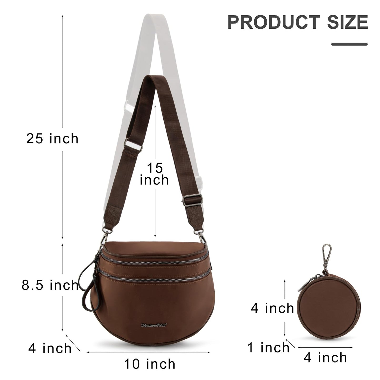 Montana West Bum Bag Nylon Crossbody Bags Mom Purse with with Coin Purse