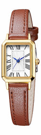BESTKANG Leather Strap Watches for Women Elegant Dainty Ladies Watch Vintage Rectangle Women Quartz Wrist Watch