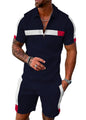 Mens Short Sets 2 Piece Outfits Polo Shirt Fashion Summer Tracksuits Casual Set Short Sleeve and Shorts Set for Men