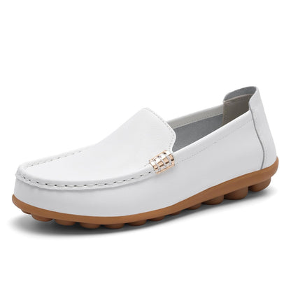 Women's Comfortable & Lightweight Leather Loafers Slip-Ons Driving Walking Mocs Boat Shoes Cute Business Casual Dress Shoes Work Flats for Women
