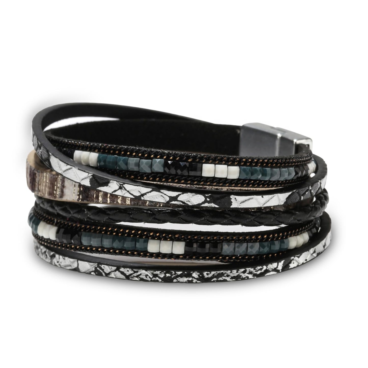 Fesciory Leather Wrap Bracelets for Women, Boho Western Layered Jewelry | Layered leather cuff bracelets, Easy on and off, Boho western style, Daily wear, Gift for women