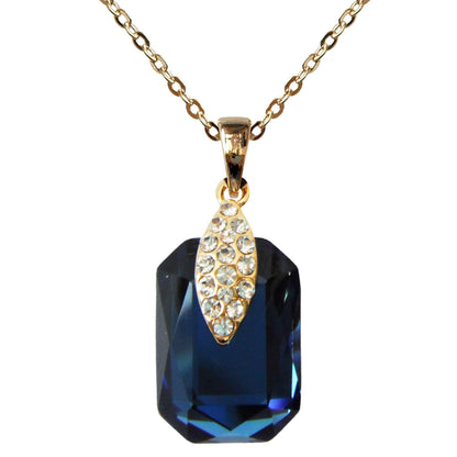 Navachi 18k Gold Plated Crystal Multicolor Square Shape Zircon Dangle Earrings And Neckalce Pendant Az4020-1 Jewelry set