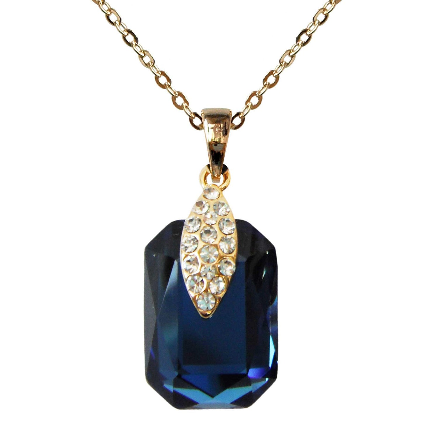 Navachi 18k Gold Plated Crystal Multicolor Square Shape Zircon Dangle Earrings And Neckalce Pendant Az4020-1 Jewelry set