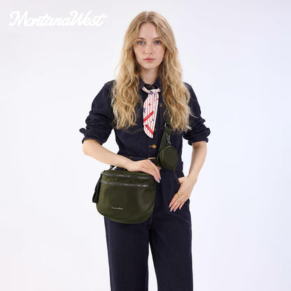 Montana West Bum Bag Nylon Crossbody Bags Mom Purse with with Coin Purse