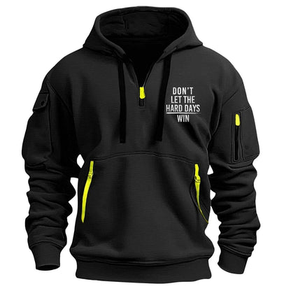 RTTUIOP Hoodies for Men Quarter Zip Pullover Tactical Sweatshirt Vintage Long Sleeve Casual Fashion Hoodie With Pockets